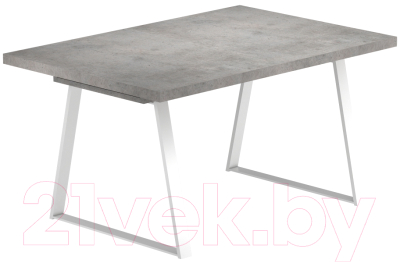 Обеденный стол Васанти Плюс Лофт 120-160x80 (бетон/каркас белый)