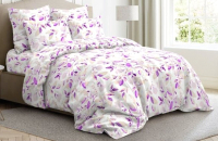 Комплект постельного белья Ночь нежна Акварельный цветок Стандарт Евро 50x70 / 9270-2 (фиолетовый) - 