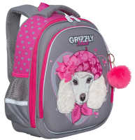 Школьный рюкзак Grizzly RAz-286-13 (серый/розовый) - 