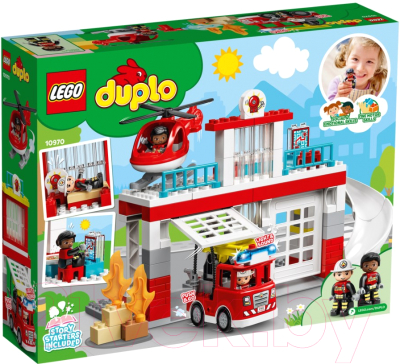 Конструктор инерционный Lego Duplo Пожарная часть и вертолет 10970