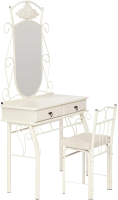 Туалетный столик с зеркалом Tetchair Canzona со стулом (белый) - 