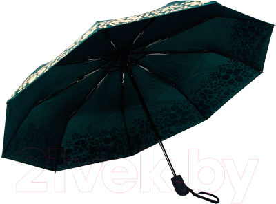 Зонт складной Капелюш 15121 (зеленый/бежевые цветы)