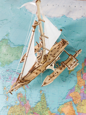 Корабль игрушечный Ugears Тримаран Мерихобус / 70059