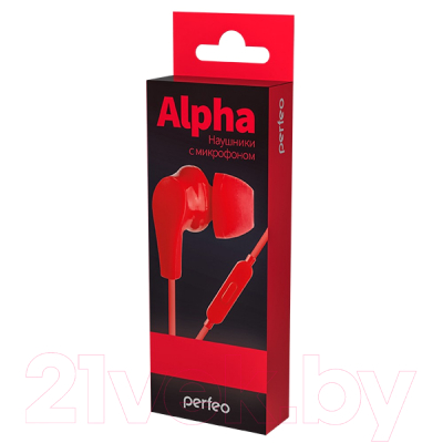 Наушники-гарнитура Perfeo Alpha / PF_A4935 (красный)