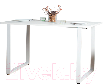 Обеденный стол Millwood Лофт Ницца Л18 100x70 (белый/металл белый)