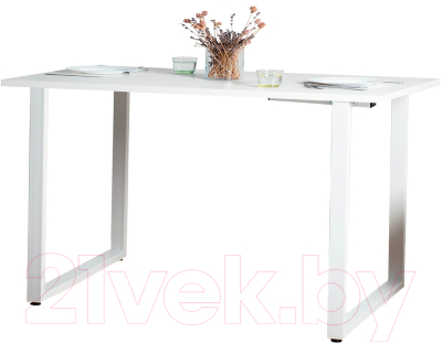 Обеденный стол Millwood Лофт Ницца Л18 120x70 (белый/металл белый)