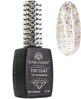 

Топ для гель-лака Global Fashion, Без липкого слоя Silver+Gold Foil Top
