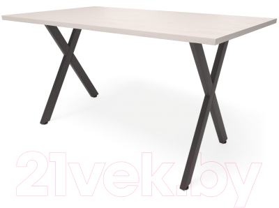 Обеденный стол Millwood Лофт Хьюстон Л18 100x70 (дуб белый крафт/металл черный)