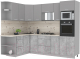 Готовая кухня Интерлиния Мила Лайт 1.68x2.6 левая (серебристый/бетон/бискайская сосна) - 