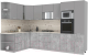 Кухонный гарнитур Интерлиния Мила Лайт 1.88x3.2 левая (серебристый/бетон/бискайская сосна) - 