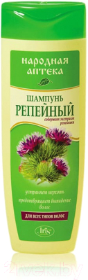 Изображение товара Шампунь для волос Iris Cosmetic Народная аптека Репейный (400мл)