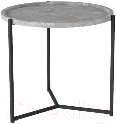 Журнальный столик Калифорния мебель Бруно (серый мрамор/черный)