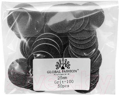 Набор файлов для педикюрного диска Global Fashion На липкой основе 25мм №100 (50шт)