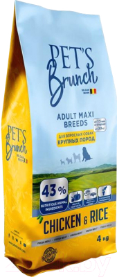 Сухой корм для собак Pet's Brunch Adult Maxi Breeds с курицей (4кг)