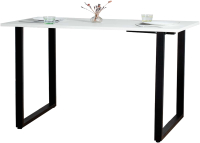Обеденный стол Millwood Лофт Ницца Л18 130x80 (белый/металл черный) - 