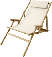 Кресло-шезлонг складное ФА-Мебель Марсель с подлокотником (дуб/лен) - 