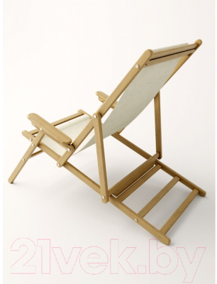 Кресло-шезлонг складное ФА-Мебель Марсель с подлокотником (дуб/лен)