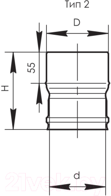 Переходник для дымохода Ferrum Ф115М-120П / f6074 (430/0.5 мм)