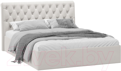 Двуспальная кровать ТриЯ Скарлет универсальная тип 1 с ПМ 160x200 (велюр бежевый)