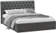 Двуспальная кровать ТриЯ Скарлет универсальная тип 1 с ПМ 160x200 (велюр графит) - 