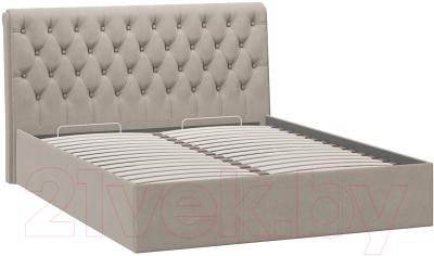 Двуспальная кровать ТриЯ Скарлет универсальная тип 1 с ПМ 160x200 (велюр мокко темный)