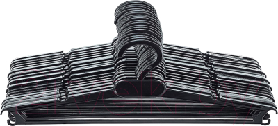 Набор пластиковых вешалок-плечиков Литопласт №1М (20шт, черный)