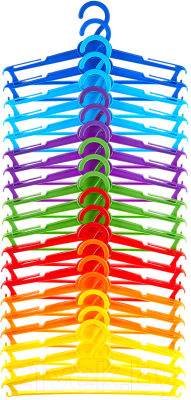 Набор деревянных вешалок-плечиков Литопласт №1М (20шт, разноцветный)