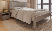 Полуторная кровать BAMA Георг (140x200, серый/велюр) - 