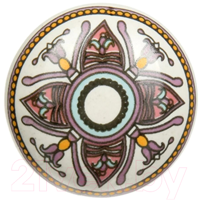 Изображение товара Ручка для мебели Blumen Haus Орнамент / 66244 (белый/сиреневый)