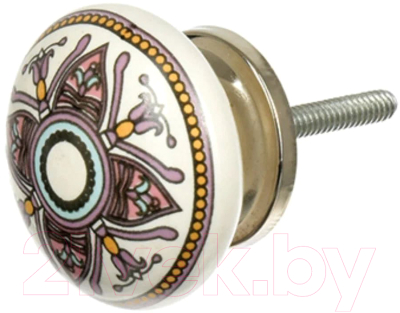 Изображение товара Ручка для мебели Blumen Haus Орнамент / 66244 (белый/сиреневый)