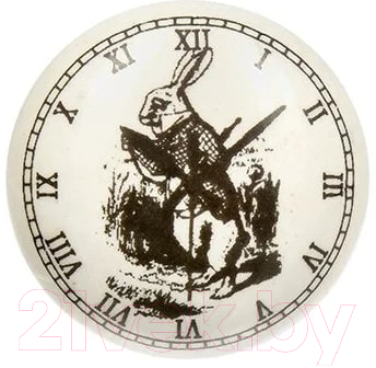 Ручка для мебели Blumen Haus Часы с кроликом / 66239 (белый/черный)