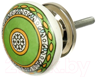 Изображение товара Ручка для мебели Blumen Haus Восточный узор / 66245 (зеленый/золото)