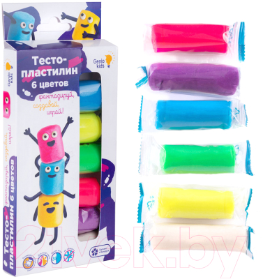Набор для лепки Genio Kids Тесто-пластилин / TA1090 (6цв)
