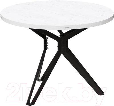 Обеденный стол Millwood Ванкувер Л D90x75 (дуб белый Craft/металл черный)