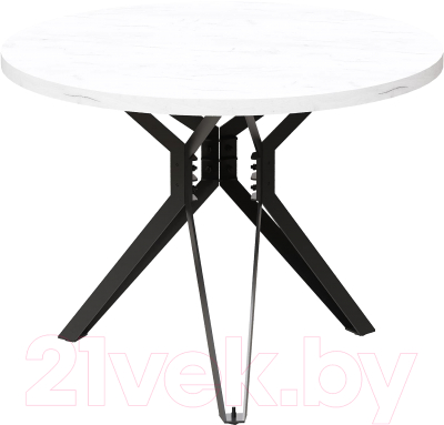 Обеденный стол Millwood Ванкувер Л D90x75 (дуб белый Craft/металл черный)
