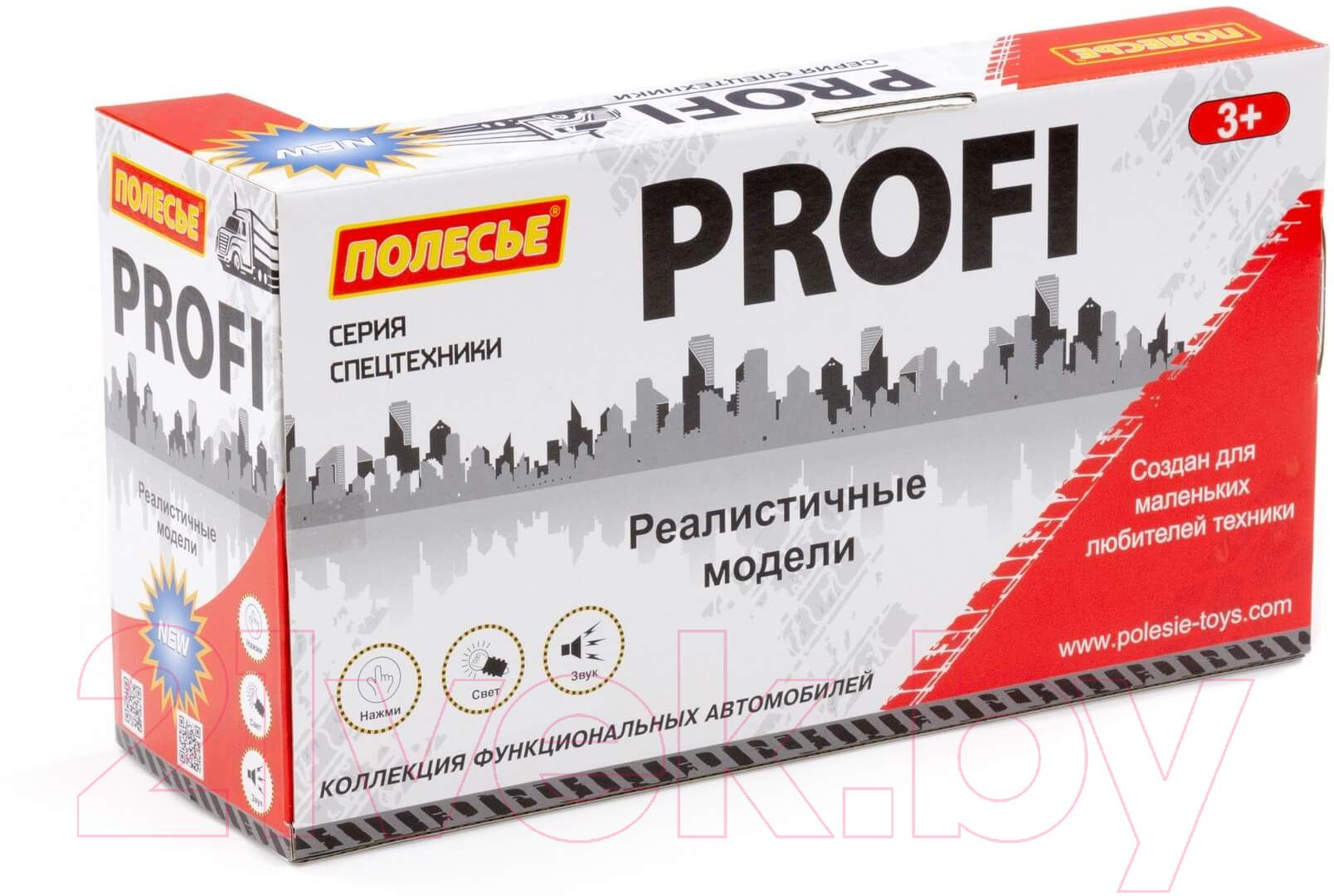 Автомобиль игрушечный Полесье Профи со светом и звуком / 91673 (инерционный, красный) — фото 6