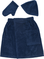 Набор текстиля для бани Lilia Maxi мужской 15С-0034 (темно-синий) - 