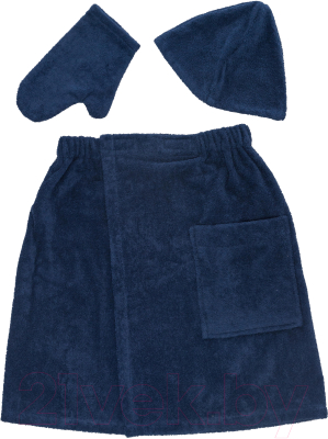 Набор текстиля для бани Lilia Maxi мужской 15С-0034 (темно-синий)