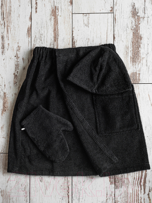 Набор текстиля для бани Lilia Maxi мужской 15С-0034 (черный)