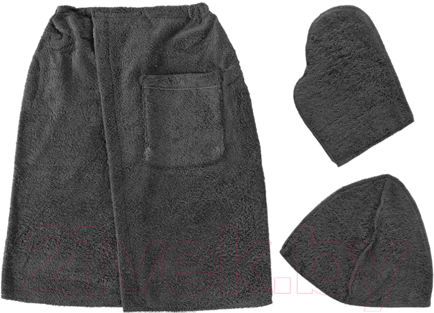 Набор текстиля для бани Lilia Maxi мужской 15С-0034 (темно-серый)