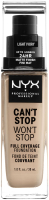 

Тональный крем NYX, Professional Makeup Can`t Stop Won`t Stop 04 Light Ivory