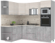 Готовая кухня Интерлиния Мила Лайт 1.68x2.4 левая (вудлайн кремовый/бетон/бискайская сосна) - 