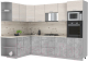 Кухонный гарнитур Интерлиния Мила Лайт 1.68x2.8 левая (вудлайн кремовый/бетон/бискайская сосна) - 