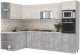 Готовая кухня Интерлиния Мила Лайт 1.68x3.0 левая (вудлайн кремовый/бетон/бискайская сосна) - 
