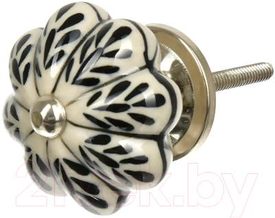 Изображение товара Ручка для мебели Blumen Haus Черная жемчужина / 66199 (белый/черный)