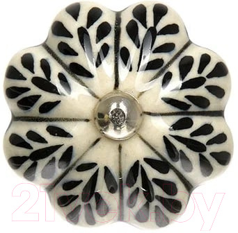 Изображение товара Ручка для мебели Blumen Haus Черная жемчужина / 66199 (белый/черный)