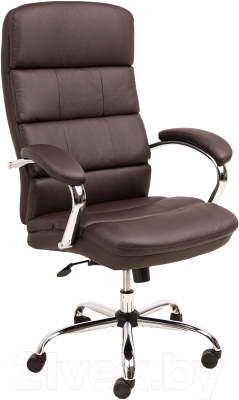 Кресло офисное AksHome August Chrome Eco (темно-коричневый)