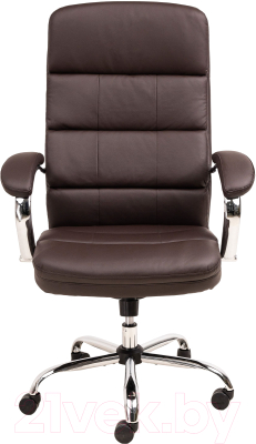 Кресло офисное AksHome August Chrome Eco (темно-коричневый)
