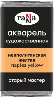 Акварельная краска ГАММА Старый Мастер 121 / 200521121 (неаполитанский желтый, кювета)