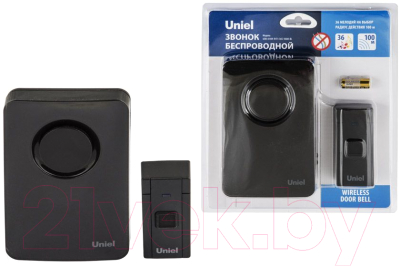 Электрический звонок Uniel UDB-014W-R1T1-36S-100M-BL / UL-00006433 (черный)